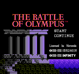 Battle of Olympus, The (Europe) Title Screen